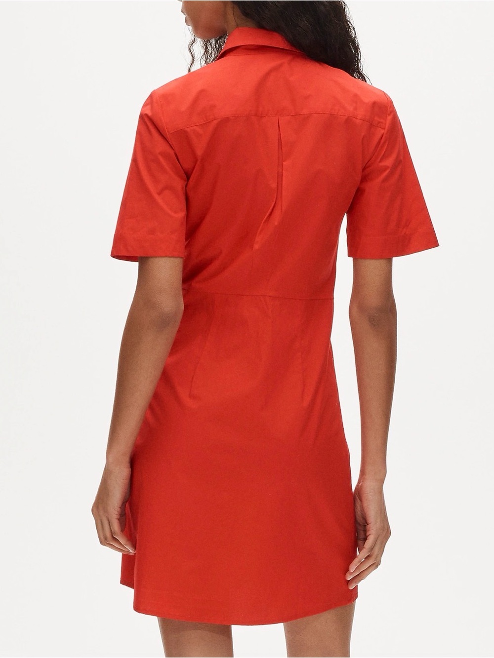 NWT J. Crew utility shirt-dress in cotton poplin in Festival Red size 8 - Picture 3 of 10